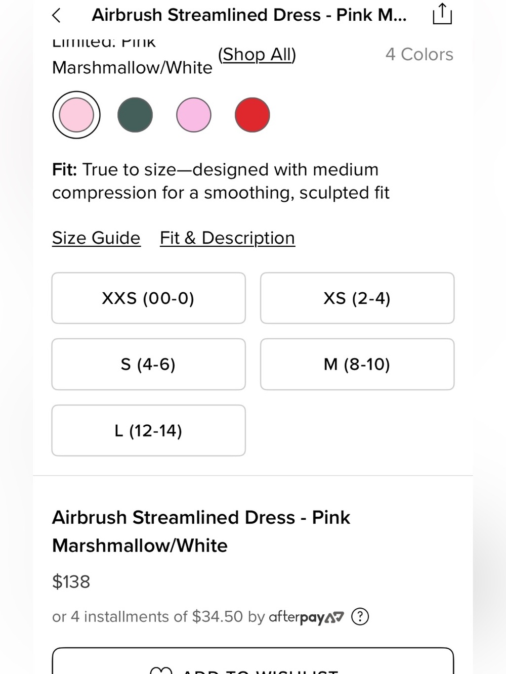 ALO Yoga Airbrush Streamlined Dress - Pink Marshmallow & White